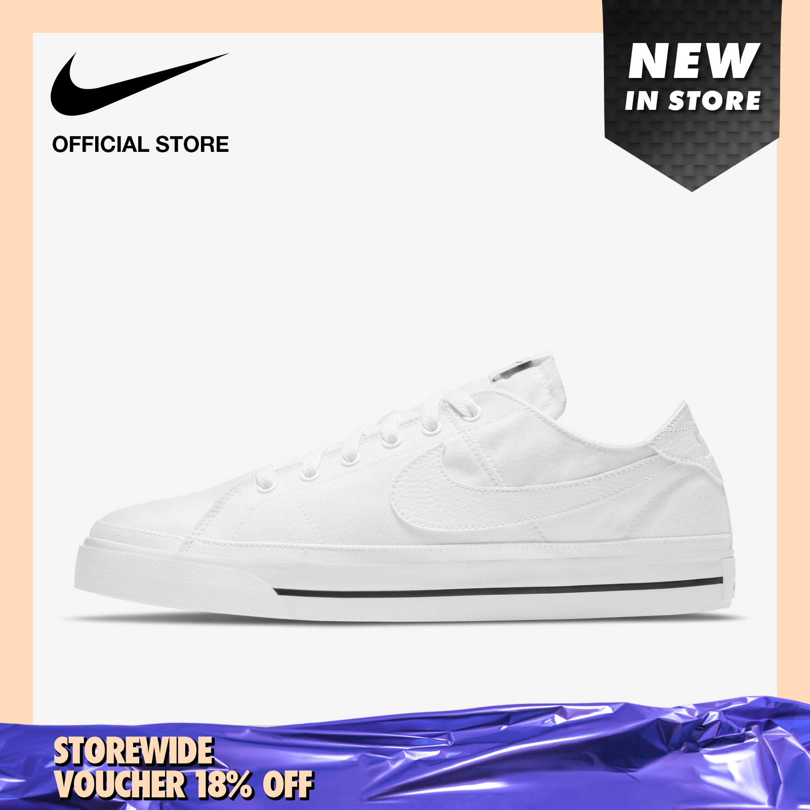 Nike Men's Court Legacy Canvas Shoe - White