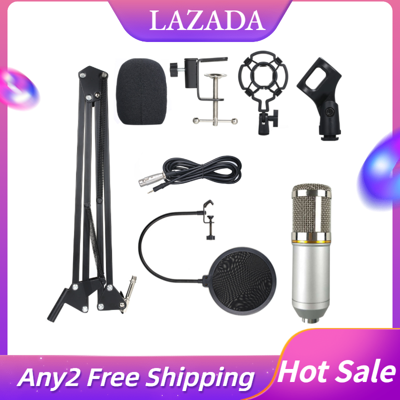 dodocool 【Free Shipping】BM800 Professional Suspension Microphone Kit Studio Broadcasting Recording Condenser Microphone Set