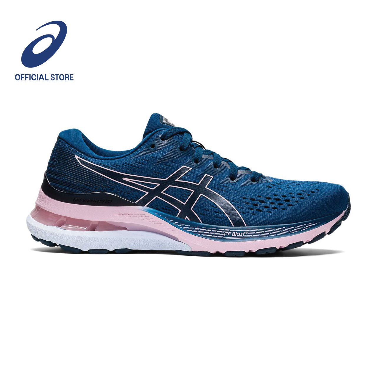 ASICS Women GEL-KAYANO 28 Running Shoes in Mako Blue/Barely Rose