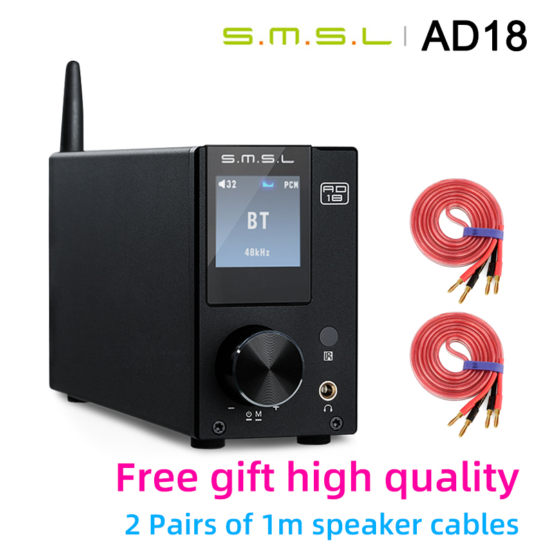 NEW SMSL AD18 80W*2 CSR A64215 DSP HIFI Bluetooth Pure Digital Audio Amplifier Optical/Coaxial USB DAC Decoder With Remote Control Full Digital Power Amplifier 2.1 for Speaker