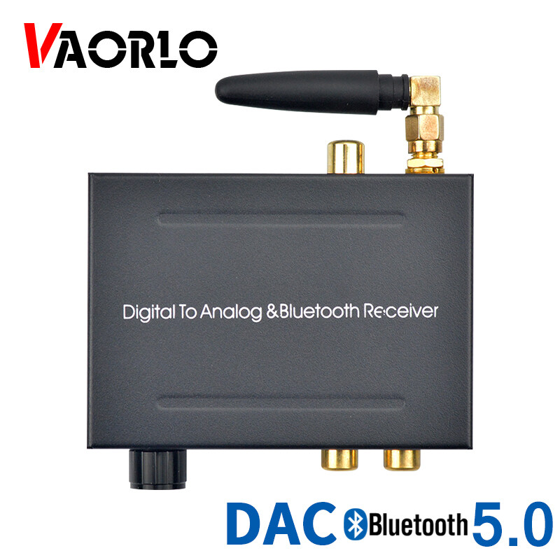 VAORLO 192khz Bluetooth 5.0 DAC Digital to Analog Audio Converter Receiver Wireless Adapter Optical Coaxial Input RCA 3.5mm Audio Output