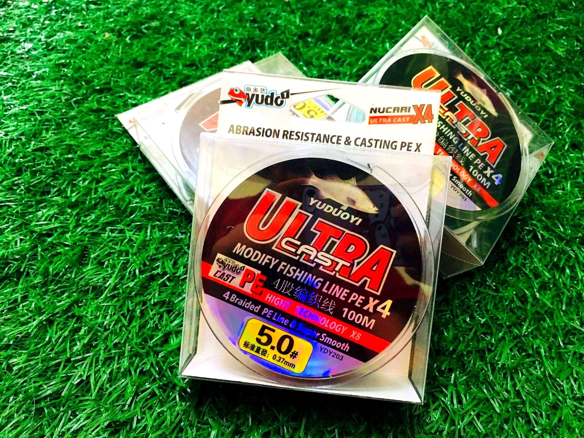 YUDO ULTARCAST PE สายพีอี x4 ขนาด50 ปอนด์  หน้าตัด0.37 มม. ยาว 100 เมตรมีสินค้าพร้อมจัดส่ง &gt;&gt;&gt;จัดส่งทุกวันภายใน 24 ชม. &lt;&lt;&lt; ภาพถ่ายถ่ายจากสินค้าจริง